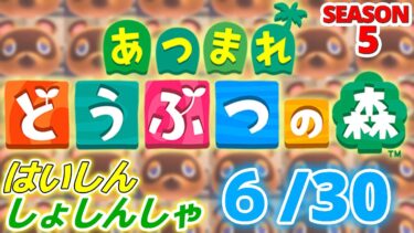 【配信初心者の】あつまれどうぶつの森「6/30」～宅配ボックスに無理やり入れるのやめてね段ボールぶっ壊さないと取り出せないから～【SEASON 5】