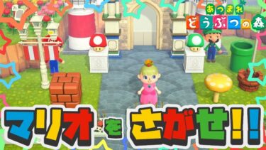 【あつ森アニメ】マリオをさがせ！マリオとピーチ姫がかくれんぼ【マリオがしゃべる】