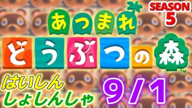 【配信初心者の】あつまれどうぶつの森「9/1」～PCからヤバめの音がたまに出るようになってしまった金ないタイミングでやめてくれよ～【SEASON 5】