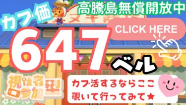 カブ価647ベル 島開放中！ あつまれどうぶつの森【視聴者参加型】